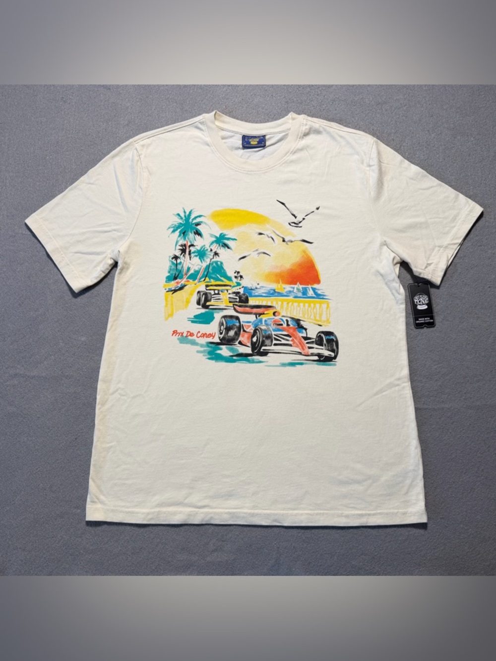 Coney Island Picnic Prix T Shirt Mens Medium NWT Off White Racing Tee